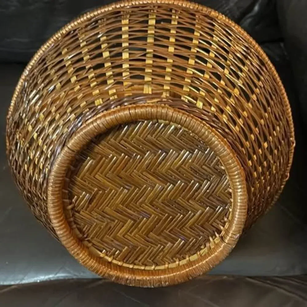 Vintage Woven Wicker Basket with Handle